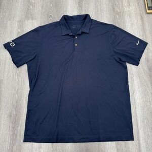 Nike Golf Polo Shirt Performance SORT Logo Athletic Fit  Navy Blue Mens XL